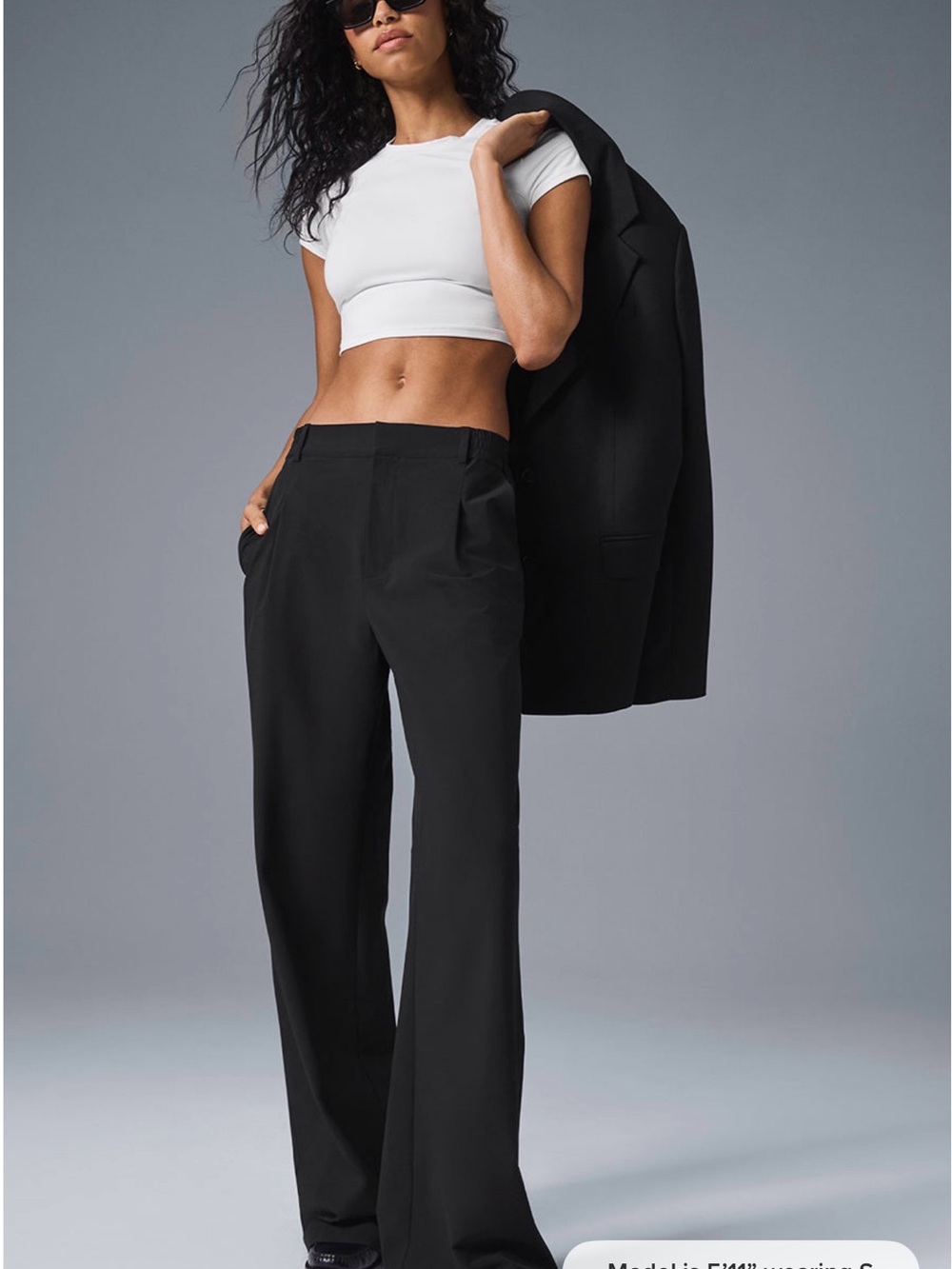 ALO Yoga Black High-Rise Wide-Leg Pants